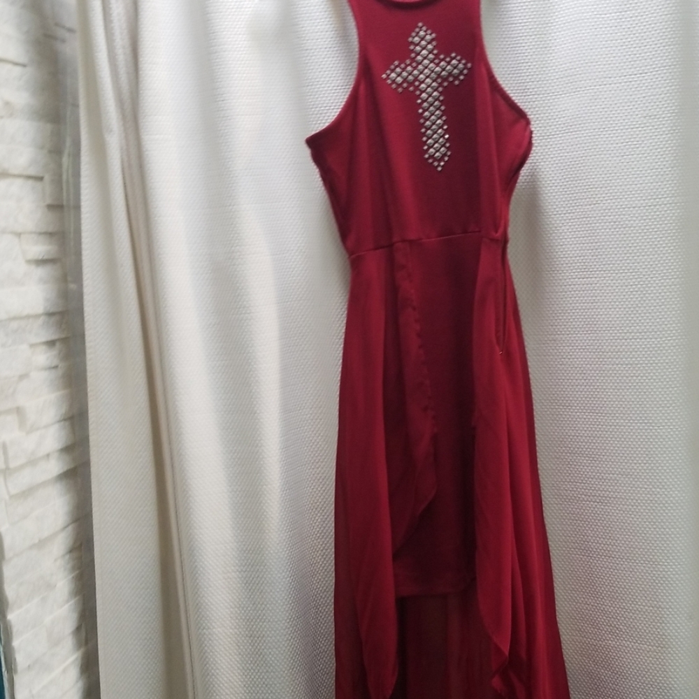 Red Cross High Low Dress